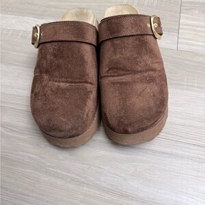 Brown Suede Women’s Clogs